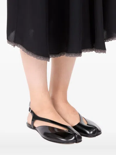 Maison Margiela Tabi Slingback Flat In Black