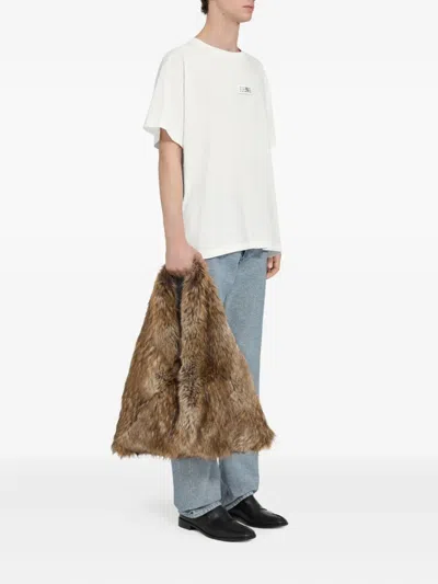 Mm6 Maison Margiela Mm6 By Maison Margiela Minimalist Logo Short Sleeve T-shirt In White