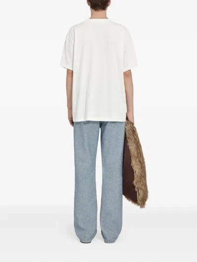 Mm6 Maison Margiela Mm6 By Maison Margiela Minimalist Logo Short Sleeve T-shirt In White