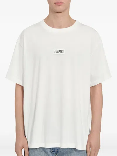 Mm6 Maison Margiela Mm6 By Maison Margiela Minimalist Logo Short Sleeve T-shirt In White