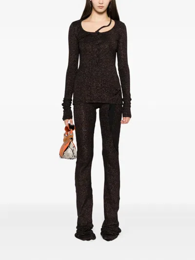 Ottolinger Double Closure Rib Longsleeves In Black