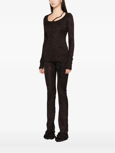 Ottolinger Double Closure Rib Longsleeves In Black