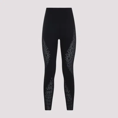 Wolford Snakeskin Pattern Stretch Leggings In Black