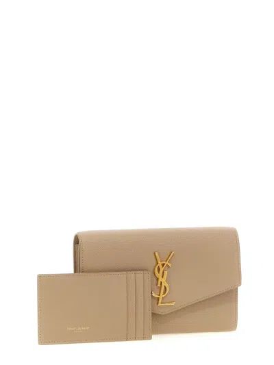 Saint Laurent Uptown Clutch In Neutral