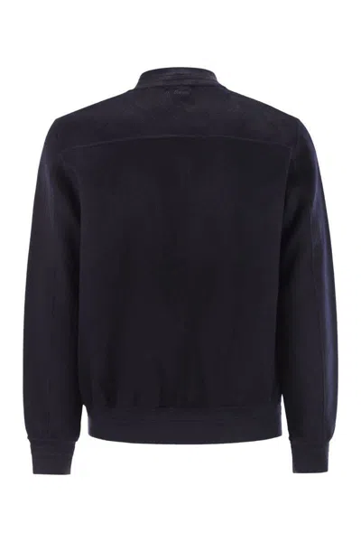Mc2 Saint Barth Camden - Wool Blend Bomber Jacket In Blue