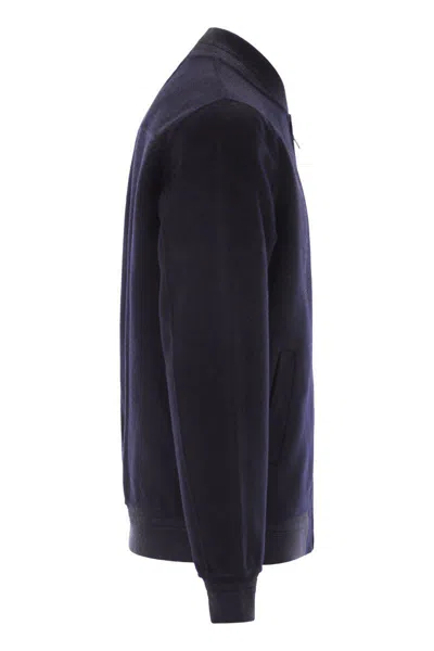 Mc2 Saint Barth Camden - Wool Blend Bomber Jacket In Blue