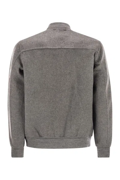 Mc2 Saint Barth Camden Raw-cut Bomber Jacket In Gray