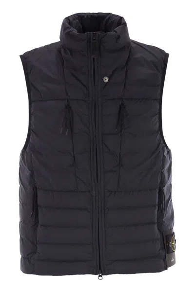 Stone Island Lightweight Sleeveless Padded Vest Pockets In Blue