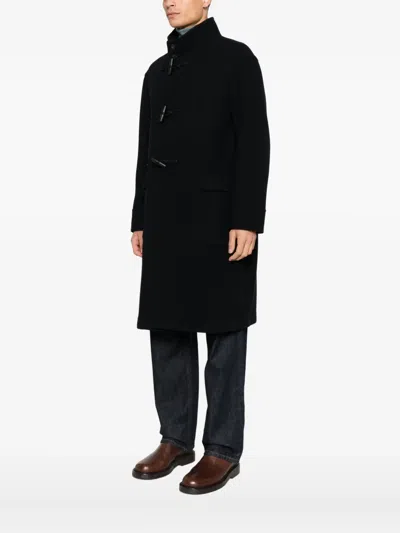 Tagliatore Tailored Blue Coat With Structured Silhouette And Timeless Appeal In Black