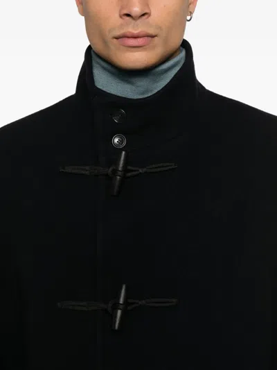 Tagliatore Tailored Blue Coat With Structured Silhouette And Timeless Appeal In Black