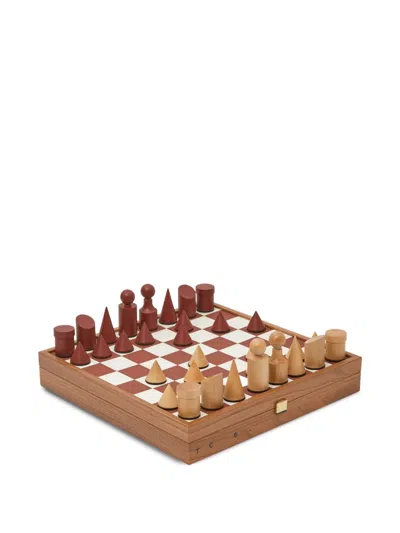 The Conran Shop Geometric Chess Pieces Milos Chess Board Game (40cmx40cm) In Brown