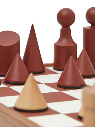 The Conran Shop Geometric Chess Pieces Milos Chess Board Game (40cmx40cm) In Brown