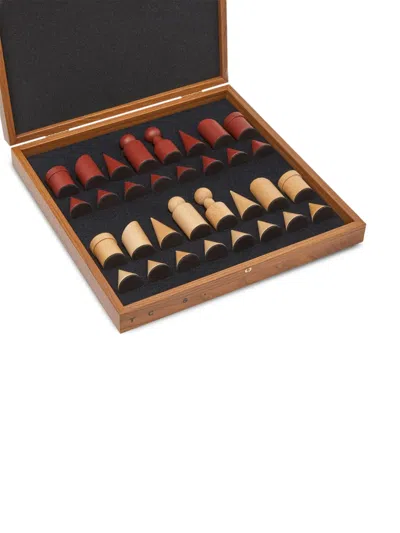 The Conran Shop Geometric Chess Pieces Milos Chess Board Game (40cmx40cm) In Brown