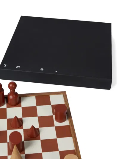 The Conran Shop Geometric Chess Pieces Milos Chess Board Game (40cmx40cm) In Brown