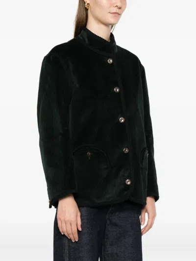 Blazé Milano Corduroy Pocket Jacket In Green