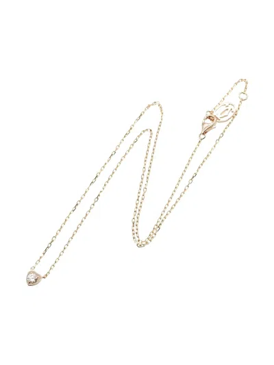 Pre-owned Cartier 2010s 18k Rose Gold Diamond Damour Necklace In Pink