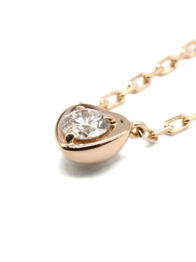 Pre-owned Cartier 2010s 18k Rose Gold Diamond Damour Necklace In Pink