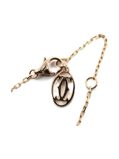 Pre-owned Cartier 2010s 18k Rose Gold Diamond Damour Necklace In Pink