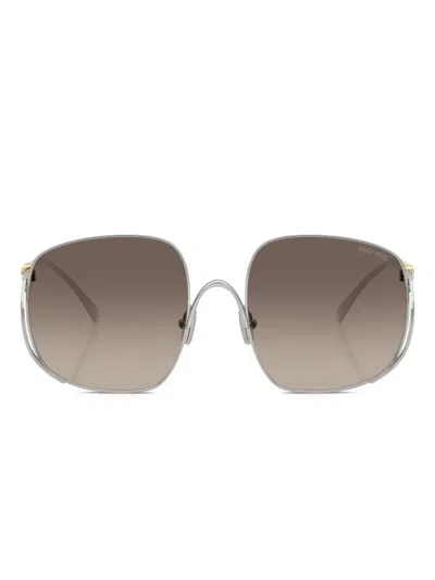 Miu Miu Square-frame Sunglasses In Brown