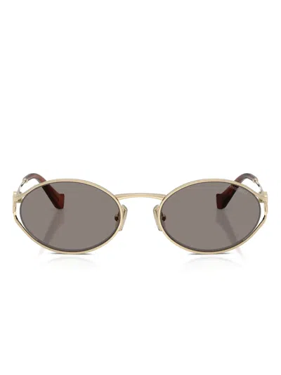 Miu Miu Round-frame Sunglasses In Brown