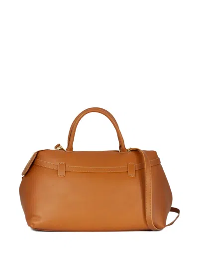 Avenue 67 Avenue67 Buckle Leather Tote Bag In Brown