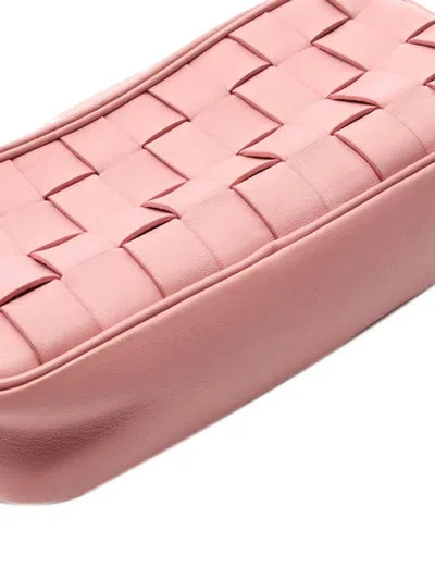 Pre-owned Miu Miu 2010-2025 Lambskin Intreccio Crystal Shoulder Bag In Pink