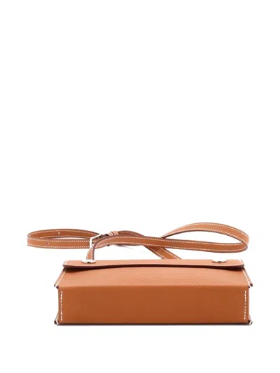Pre-owned Hermes Nap Wallet Bag Epsom Crossbody Bag In Brown