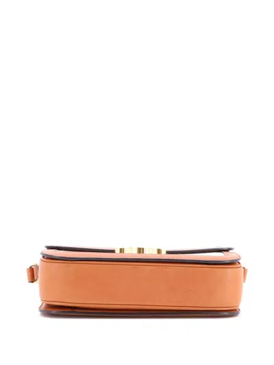 Pre-owned Celine Triomphe Shoulder Bag Canvas With Leather Medium Crossbody Bag In Neutral