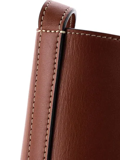 Pre-owned Celine Cuir Triomphe Leather Small Bucket Bag In Brown