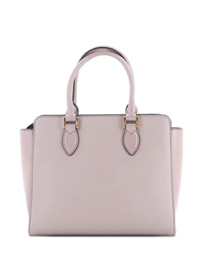 Pre-owned Prada Convertible Saffiano With Soft Calf Small Tote Bag In Neutral