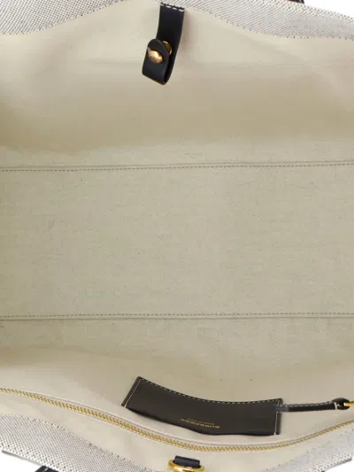 Pre-owned Burberry Freya Shopping Canvas With Leather Medium Tote Bag In Neutral