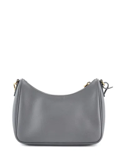 Pre-owned Prada Re-edition 2005 Shoulder Bag Saffiano Leather Small Crossbody Bag In Gray
