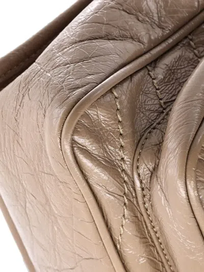 Pre-owned Saint Laurent Niki Chain Flap Bag Matelasse Chevron Leather Baby Shoulder Bag In Neutral