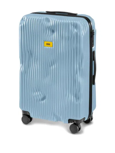 Crash Baggage Logo-detail Striped-pattern Suitcase In Blue