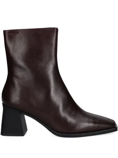 Vagabond Heeled Ankle Boots In Red