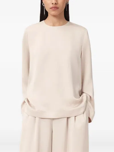 Allsaints Leanne Long Sleeve Top In Neutral