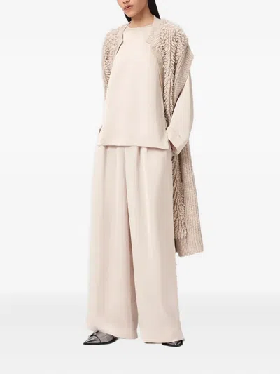 Allsaints Leanne Long Sleeve Top In Neutral