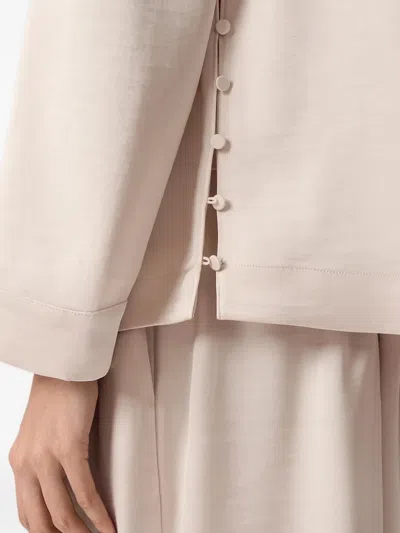 Allsaints Leanne Long Sleeve Top In Neutral