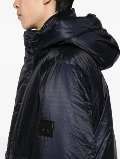 Rains Torna Insulated Long Jacket In Blue