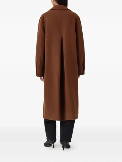 Allsaints Womens Cinnamon Brown Sellema Notched-lapel Wool Blend Coat In Brown