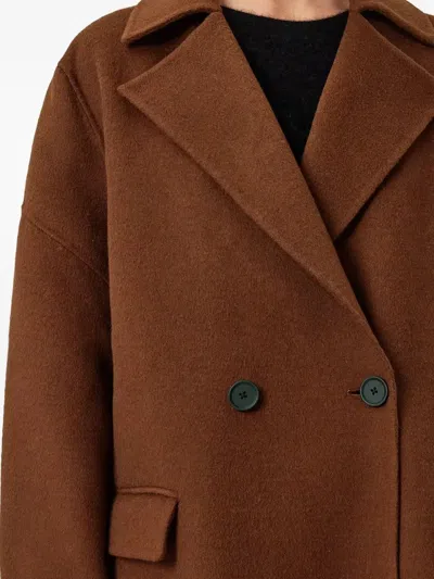 Allsaints Womens Cinnamon Brown Sellema Notched-lapel Wool Blend Coat In Brown