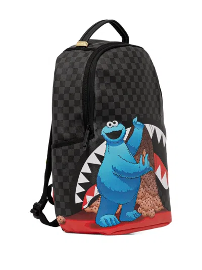 Sprayground Cookie Monster Checked-pattern Backpack In Black