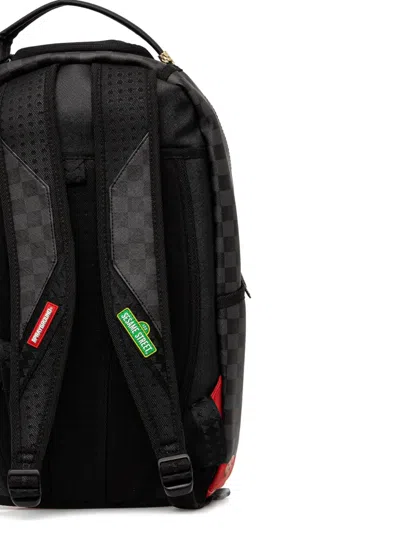 Sprayground Cookie Monster Checked-pattern Backpack In Black