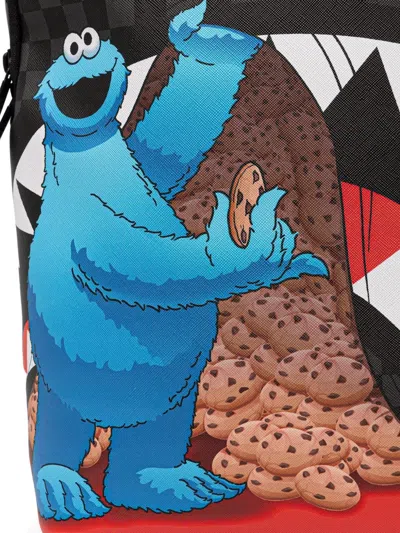 Sprayground Cookie Monster Checked-pattern Backpack In Black