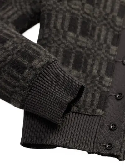 Rrl Patterned Button-up Cardigan In Black