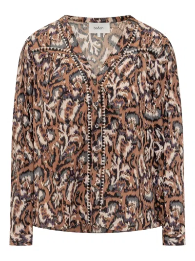 Ba&sh Onada Buttoned-printed Shirt In Animal Print