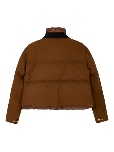 Sacai X Carhartt Wip Layered Jacket In Brown