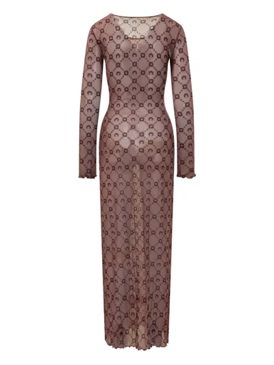 Marine Serre An Ankle-length Dress For Self-improvement In Brown