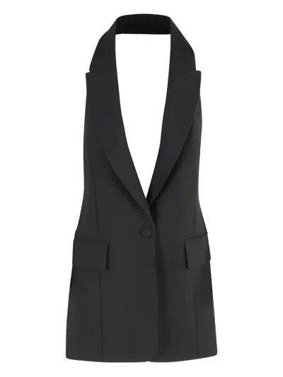 Marella Collar Sleeveless Jacket In Black