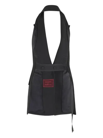 Marella Collar Sleeveless Jacket In Black